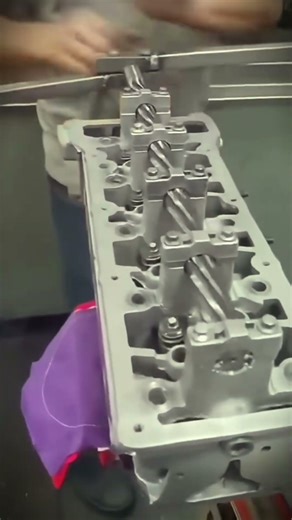 manual turning process on cylinder engine blocks #shorts