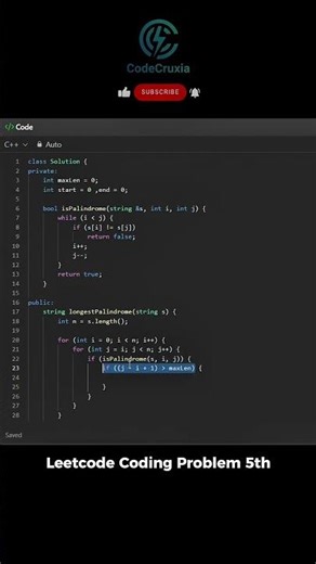 Leetcode Coding Problem 5th Longest Palindromic Substring.