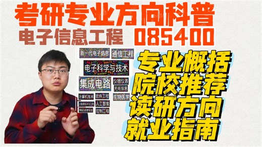 考研0854电子信息报考指南👉🏻专业概论、院校推荐、读研方向、就业指南！
