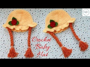 How to crochet a baby hat with hair tutorial / Easy crochet baby hat.
