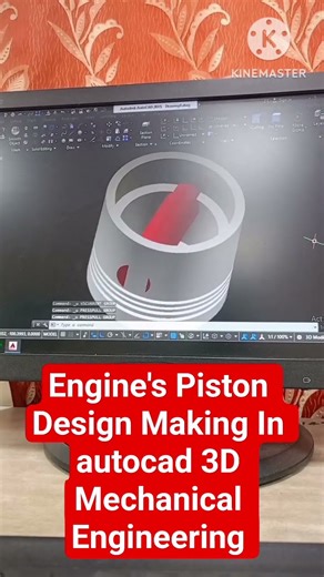 Engine's Piston Design Making In autocad 3D Mechanical Engineering #c2mv_designs
