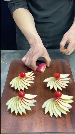 Most Satisfying Apple Garnish Technique 🍎✨ | Easy Fruit Art