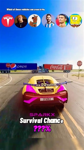 Which of these vehicles can cross a road intersection ✅❌😱🚘🚚😎 #beamngdrive #cars #beamng