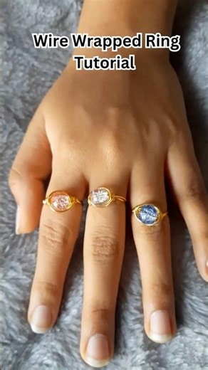 Wire Wrapped Ring Tutorial 💍 | Easy Handmade Jewelry | Satisfying ASMR ✨ #shortsfeed #shorts #diy