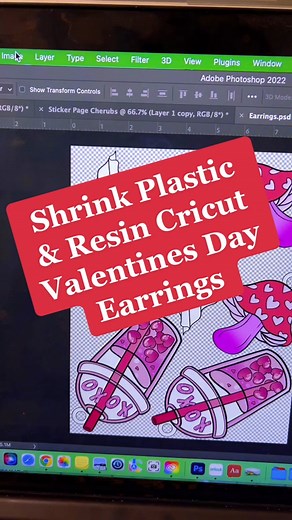 DIY Shrink Plastic & Resin Cricut Valentines Day Earrings
