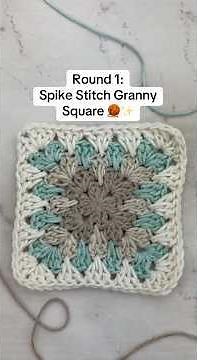 Spike Stitch Granny Square Round 1 Tutorial | Easy Crochet Tutorial and step by step Guide! 🧶✨