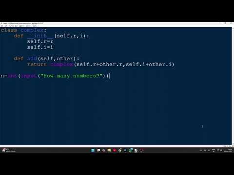 Python Program for Addition of Complex Numbers Using Class | VTU Q8 | 1BPLC105B