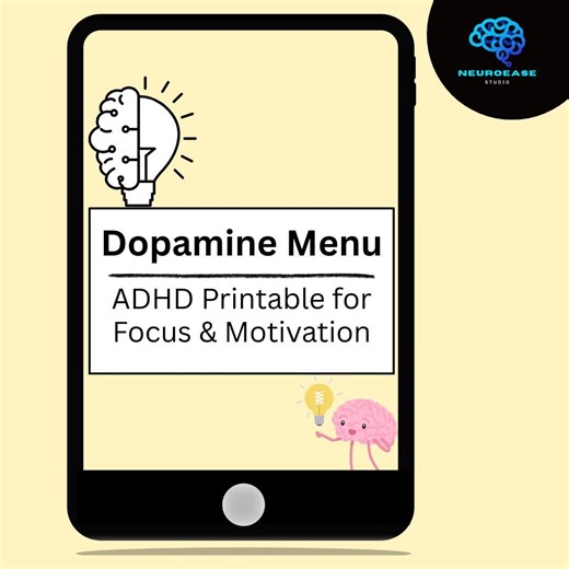 Dopamine Menu ADHD Printable, Focus and Motivation Planner PDF, Executive Dysfunction Support - Etsy Australia