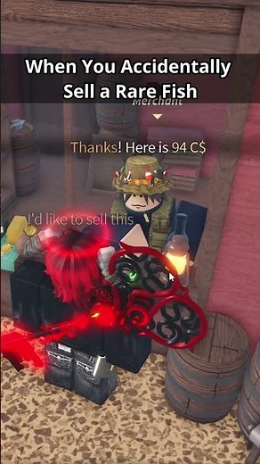 When You Accidentally Sell a Rare Fish😭 #roblox #robloxfisch #fisch