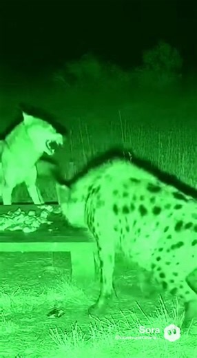 CCTV captured two wild animals meeting near a feeding spot and briefly pushing and circling each other before one of them walks away. #wildlife #cctvfootage #animalencounter #naturewatch #outdoorcamera