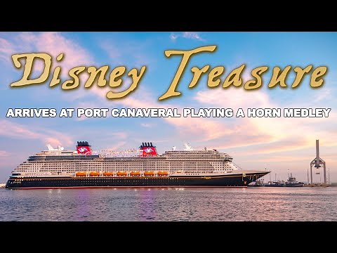 Disney Treasure Arrives at Port Canaveral Playing a Horn Medley - November 12, 2024