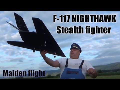 F-117 Stealth Fighter Nighthawk Sky Flight Hobby 6CH 70mm EDF Jet 4S Maiden flight