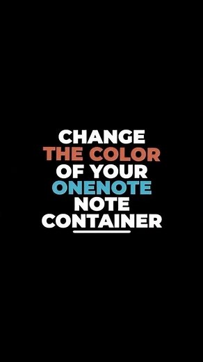 Add a background color to your OneNote note container #shorts