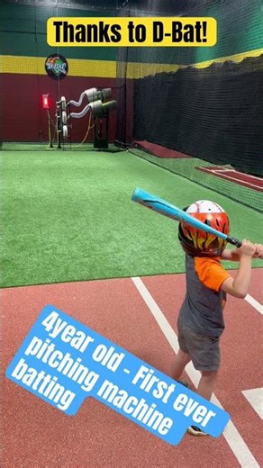 4year old first pitching machine attempt- dominated! @D-BAT #baseball #batting #shorts #video