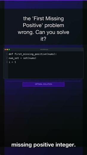 99% of developers get the 'First Missing Positive' problem wrong. Can you solve it? #Shorts