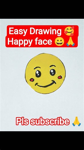 Easy Drawing | Happy face emoji #drawing #easydrawing #art #drawingideas #drawingtutorials
