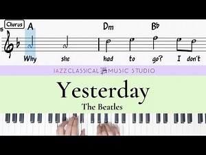 Yesterday - The Beatles | Piano Tutorial (EASY) | WITH Music Sheet | JCMS