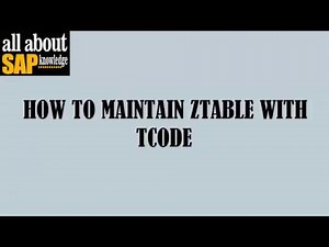 How To Maintain ZTable with TCode | Edit ZTable with Tcode