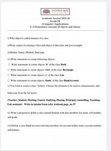 i) Why is an object called an instance of a class?ii) Write t... | Filo