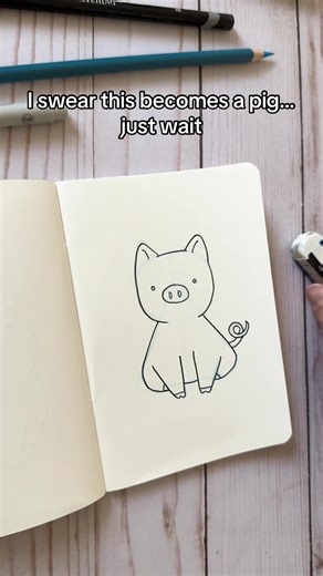 Draw a pig 🐷 Easy drawing lesson for beginners on how to draw a cute pig. #drawinglesson #howtodraw #drawingtutorial #drawinganimals #drawapig