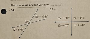 Find the value of each variable. \qquad35.... | Filo