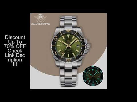 ADDIESDIVE Men's Watch 8215 Mechanical Sapphire Luminous Diving Watch 200m Ceramic Bezel Automatic W
