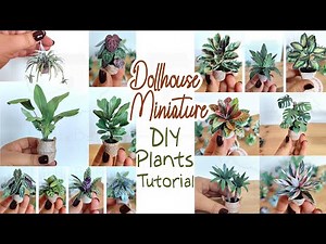 DIY Urban Jungle Dollhouse Plant Set–15 Printable Miniature Houseplants Tutorial #dollhouseminiature