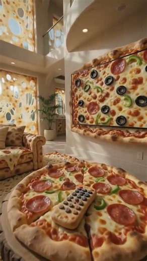 🍕 Inside the World's Biggest Pizza Mansion! 🤯 | 10-Second House Tour #shorts