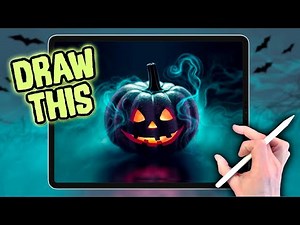 HALLOWEEN PUMPKIN Drawing tutorial on iPad Procreate