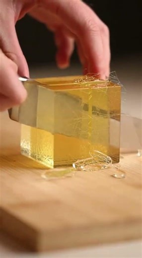 Slicing a Glass Gold Cube