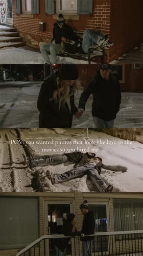 How did the photos turn out?! 🥹 📸 #photographer #photoshoot #cinematography #documentaryphotography #couplegoals #couplesphotography #snowphotoshoot