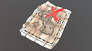Pirate Treasure Map - 3D model by jrigall