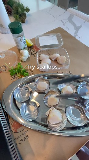 Grilled Jumbo Sea Scallops with Lemon-Garlic Butter