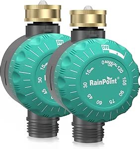 Amazon.com : RAINPOINT Mechanical Sprinkler Timer with Brass Swivel, Water Hose Timer for Garden 1 Outlet, No Batteries Required (2-Pack) : Patio, Lawn & Garden