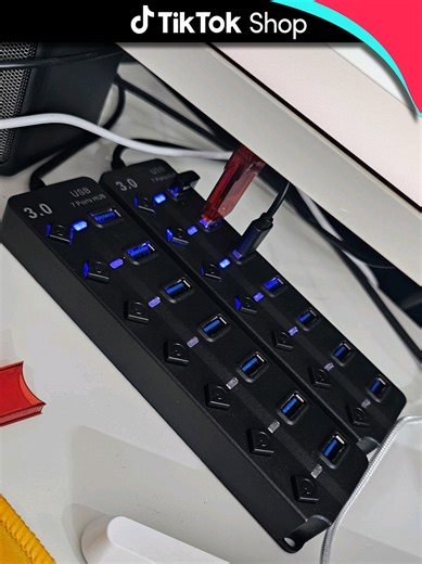 Hub USB 3.0 a 4/7 porte con interruttore indipendente, splitter multi-interfaccia per laptop, desktop e unità disco rigido esterna, trasferimento ad alta velocità di 5 Gbps. #usb #hubusb #computer #hdd #tiktokshop