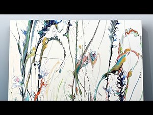 Exquisite Flower Garden - Ninja Swipe Acrylic Pour Tutorial - Abstract Art - Fluid Art