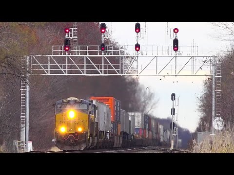 CSX Train Goes By Then We Chase a NS Train! Fast NS Train Hits The Horn! CSX Train w a DPU Alright!