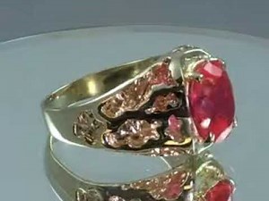 Vintage Estate Men's 14k Gold Ring with Ruby
