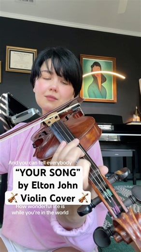 “Your Song” sing along 🖤 Violin Cover #violin #violinist #violincover #eltonjohn #weddingmusic