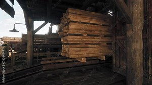 vintage antique steam powered sawmill