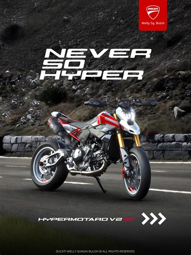 Ducati Welly Sungai Buloh on Instagram: "THE ALL-NEW HYPERMOTARD V2 SP Lighter, sharper & more powerful than ever before. . With its V2 twin, this bike embodies the essence of extreme riding, combining benchmark performance with an aggressive design & cutting-edge technology. . Pre-order yours now with Ducati Welly Sungai Buloh and be among the first to experience the next chapter of Hypermotard performance. . Accessories shown are sold separately. Terms & Conditions apply. . Reserve your Ducati