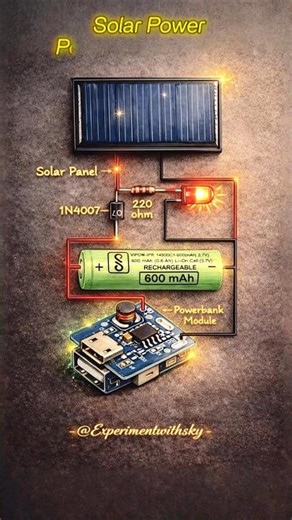 DIY Powerbank 🔋 Free Electricity with Solar Panel ⚡