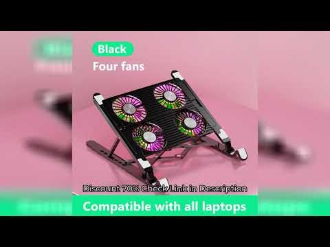 Laptop Cooling Fan with 2/4 Fans Foldable Gaming Laptop Cooler Fan RGB Silent Portable Laptop Holder
