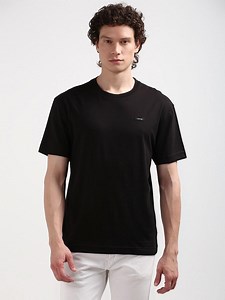 Buy Calvin Klein Jeans Men Solid Round Neck Pure Cotton Relaxed Fit Tshirt - - Apparel for Men