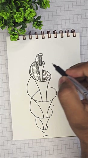 Simple Flower Line Drawing for Beginners #shorts
