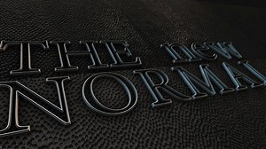 Download The New Normal text with glitch effect for free