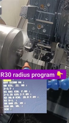 CNC job,s R30 radius program #cnc #machine #reel #viral #video #cncmachining #Radius #zoo #shorts