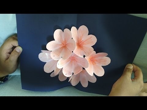 Pop up card | Pop up Flower card Tutorial - Handmade