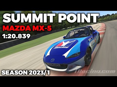 iRacing Summit Point Raceway MX-5 - Guide Lap + Hot Lap + Setup + blap file - 1:20,839