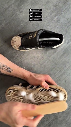 Satisfying Sole Clean on Dirty Adidas Superstar Sneakers | Perfect Loop #ASMR